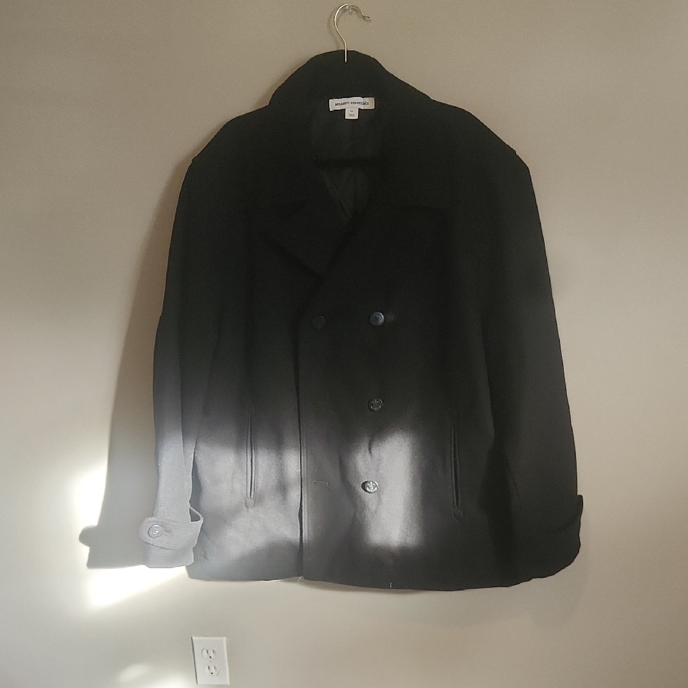 Amazon Essentials Men's Double-Breasted Pea Coat in Black